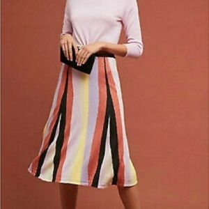 Anthropologie LAIA Multicolor Striped Midi Skirt